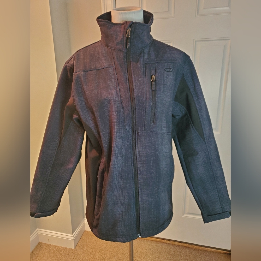 Men's Gray, Black Fleece Lined Jacket -